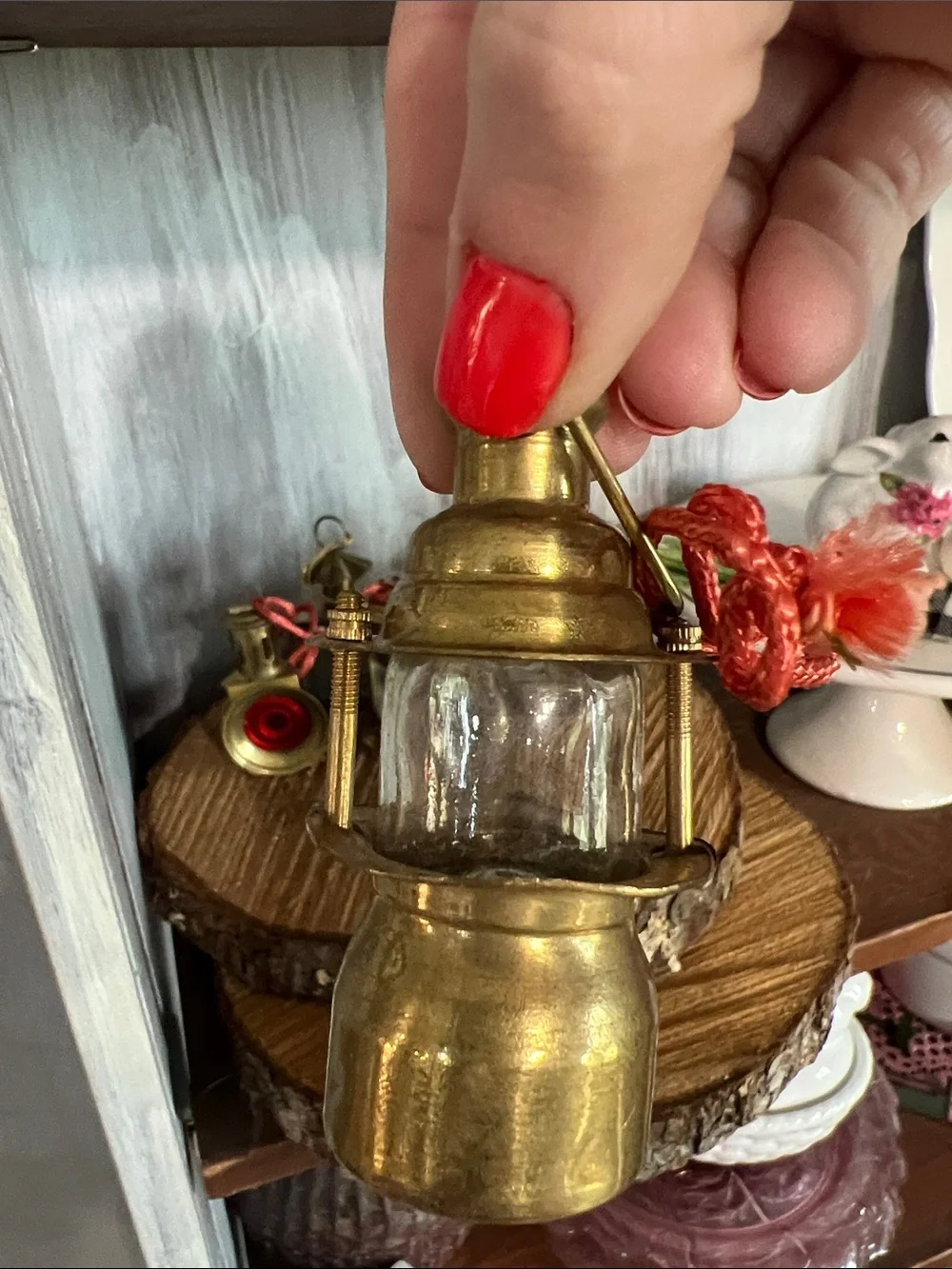 Vintage Mini Lantern Ornament - Gold Decorative Home Accent Set of 7